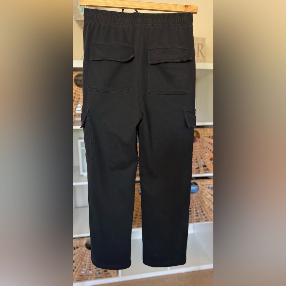 Trendy Queen Womens Cargo Sweatpants Wide Leg Baggy Fleece - Picture 2 of 4